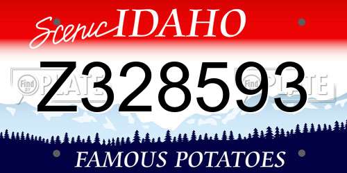 Z328593 Idaho License Plate