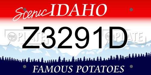 Z3291D Idaho License Plate