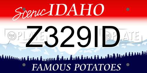 Z329ID Idaho License Plate