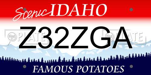 Z32ZGA Idaho License Plate
