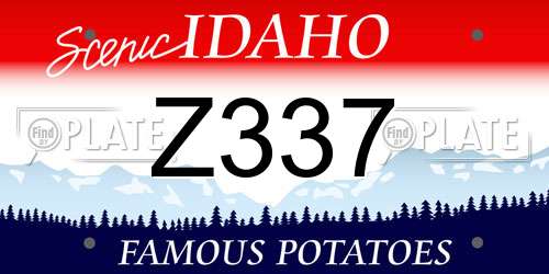 Z337 Idaho License Plate