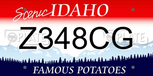 Z348CG Idaho License Plate