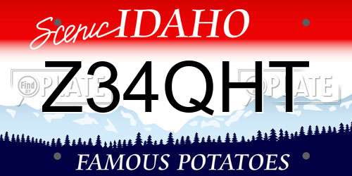 Z34QHT Idaho License Plate