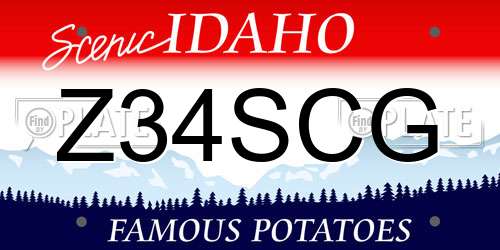 Z34SCG Idaho License Plate