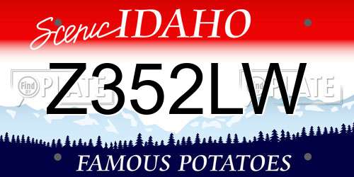 Z352LW Idaho License Plate