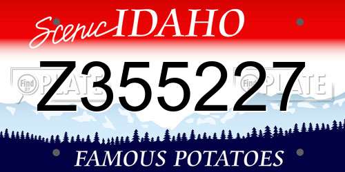 Z355227 Idaho License Plate