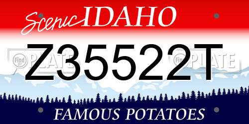Z35522T Idaho License Plate