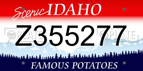 Z355277 Idaho License Plate