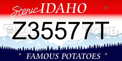Z35577T Idaho License Plate