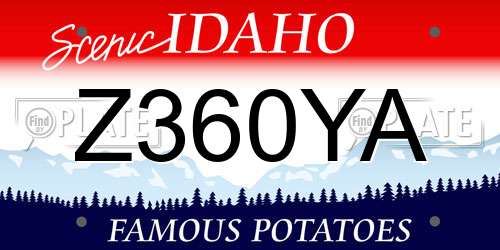 Z360YA Idaho License Plate