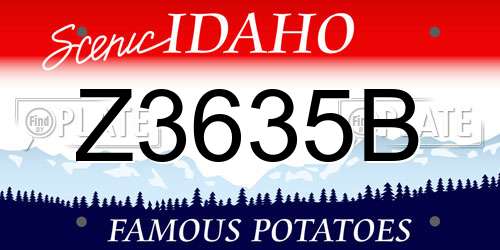 Z3635B Idaho License Plate