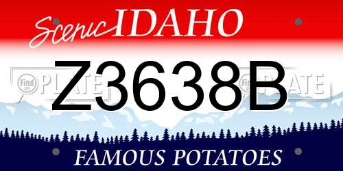 Z3638B Idaho License Plate