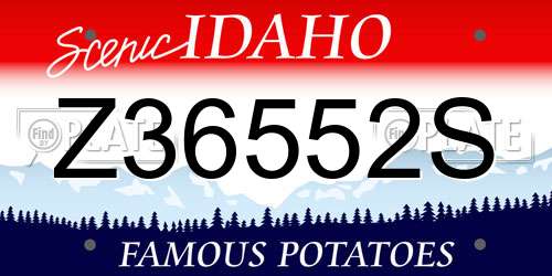 Z36552S Idaho License Plate