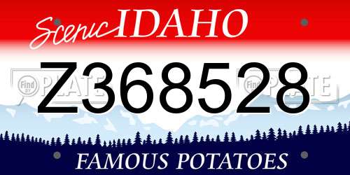 Z368528 Idaho License Plate