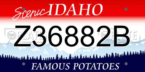 Z36882B Idaho License Plate
