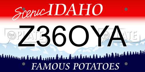 Z36OYA Idaho License Plate