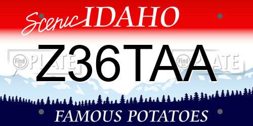 Z36TAA Idaho License Plate