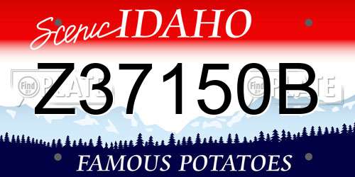 Z37150B Idaho License Plate