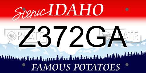 Z372GA Idaho License Plate