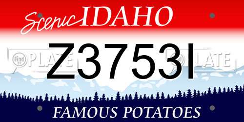 Z3753I Idaho License Plate