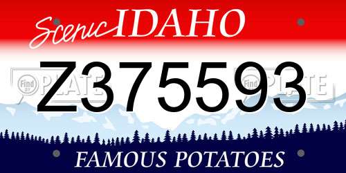 Z375593 Idaho License Plate