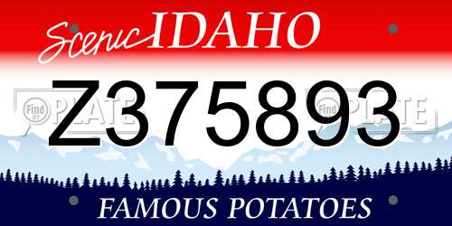 Z375893 Idaho License Plate