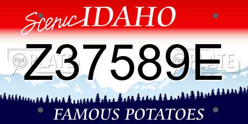 Z37589E Idaho License Plate