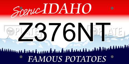 Z376NT Idaho License Plate