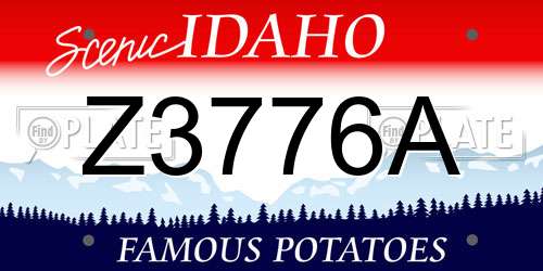 Z3776A Idaho License Plate