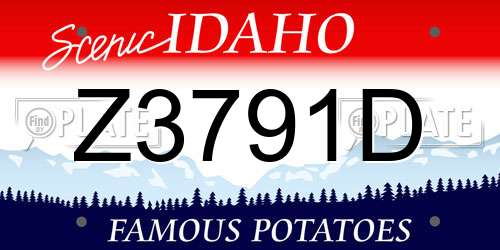 Z3791D Idaho License Plate