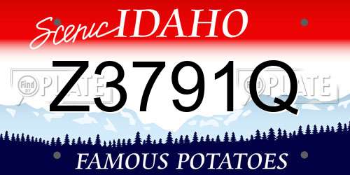 Z3791Q Idaho License Plate