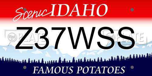 Z37WSS Idaho License Plate