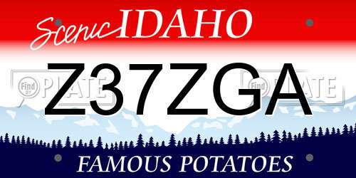 Z37ZGA Idaho License Plate