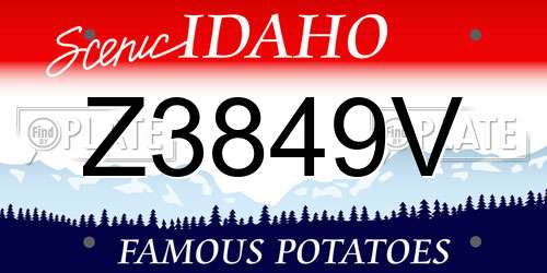 Z3849V Idaho License Plate
