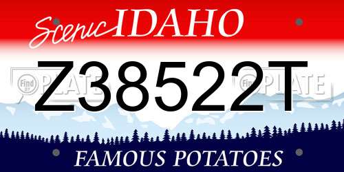 Z38522T Idaho License Plate