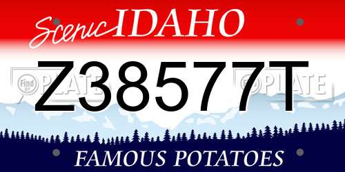 Z38577T Idaho License Plate