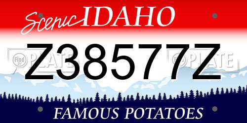 Z38577Z Idaho License Plate