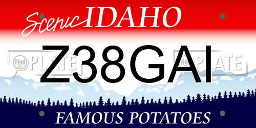 Z38GAI Idaho License Plate