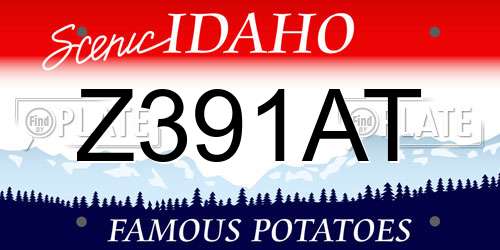 Z391AT Idaho License Plate