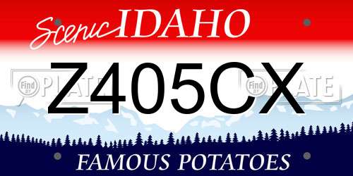 Z405CX Idaho License Plate