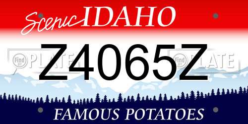 Z4065Z Idaho License Plate