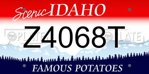 Z4068T Idaho License Plate