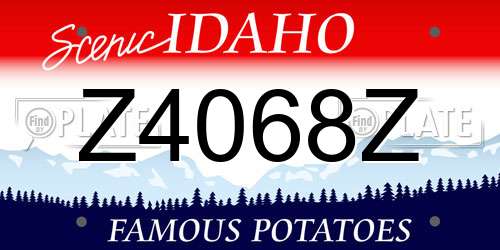 Z4068Z Idaho License Plate