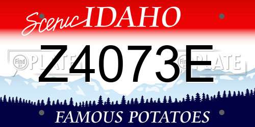 Z4073E Idaho License Plate