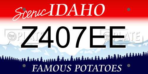 Z407EE Idaho License Plate