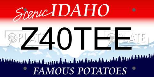 Z40TEE Idaho License Plate