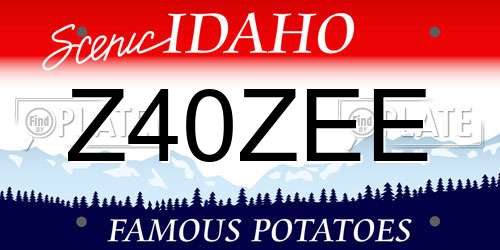 Z40ZEE Idaho License Plate
