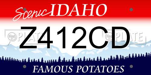 Z412CD Idaho License Plate