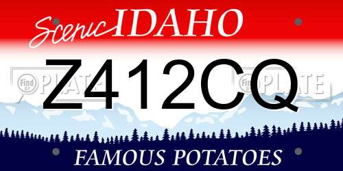 Z412CQ Idaho License Plate