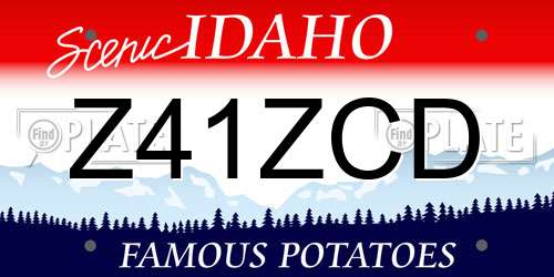 Z41ZCD Idaho License Plate